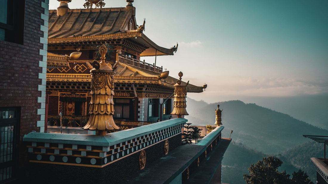 Tibetan Monastery building in the mountains