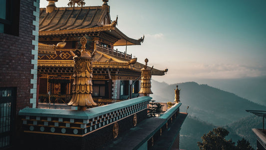 Tibetan Monastery building in the mountains