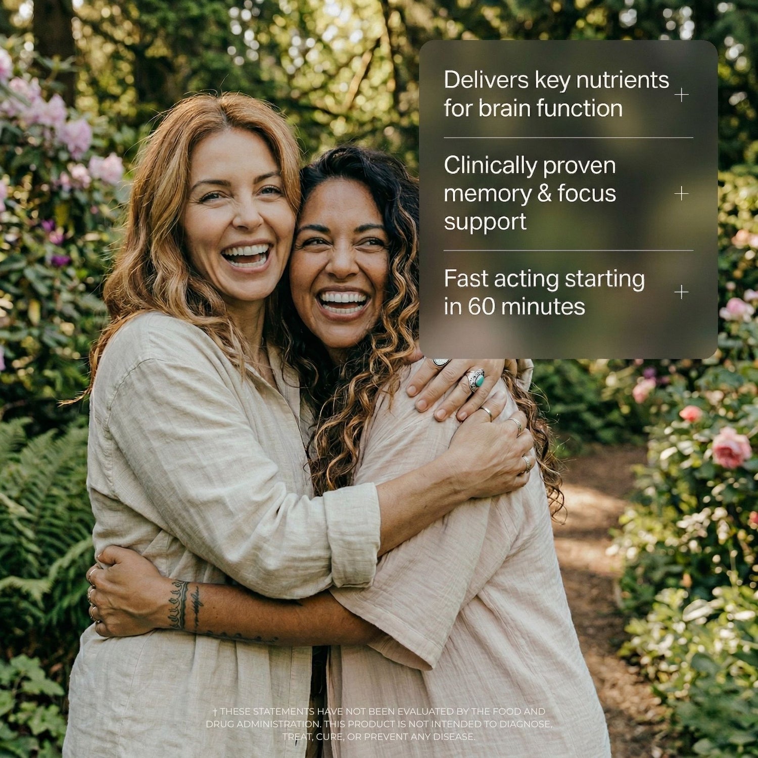 Happy women embracing outdoors